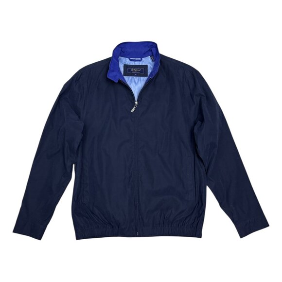 BOBBY JONES Designer Blue Casual Light Bomber Jacket Mens Medium - Picture 1 of 5